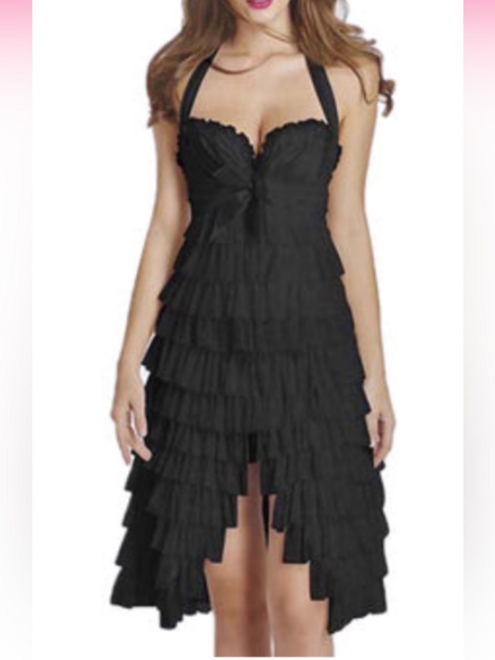 Atomic Black Burlesque Ruffles Tutu Halter Dress (read description)
